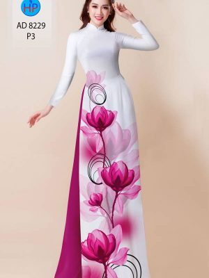 Vải Áo Dài Hoa In 3D AD 8229 29